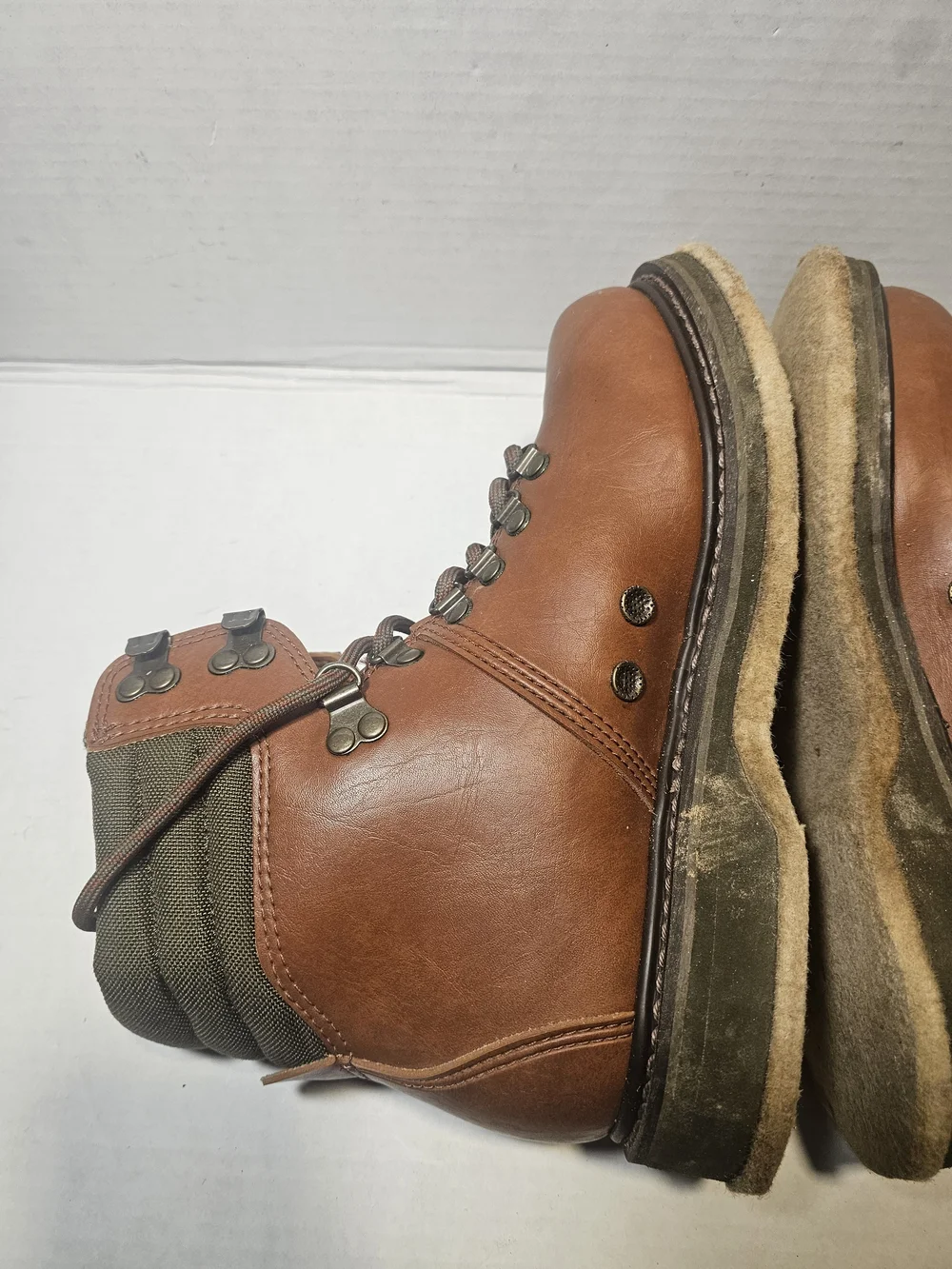 Simms Men's Brown Leather Hiking Boots Size 7